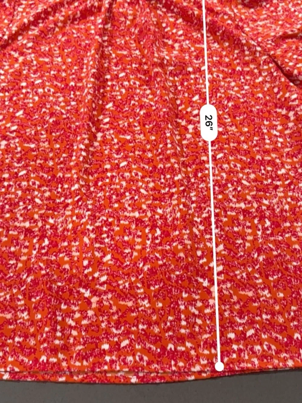 BTFBM Red Abstract Print Mock Neck Blouse Women’s Large